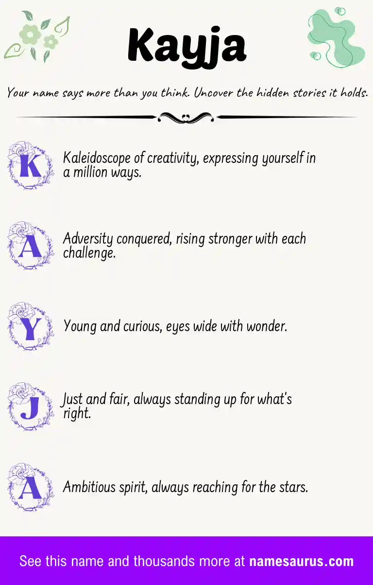Acrostic poem about Kayja.