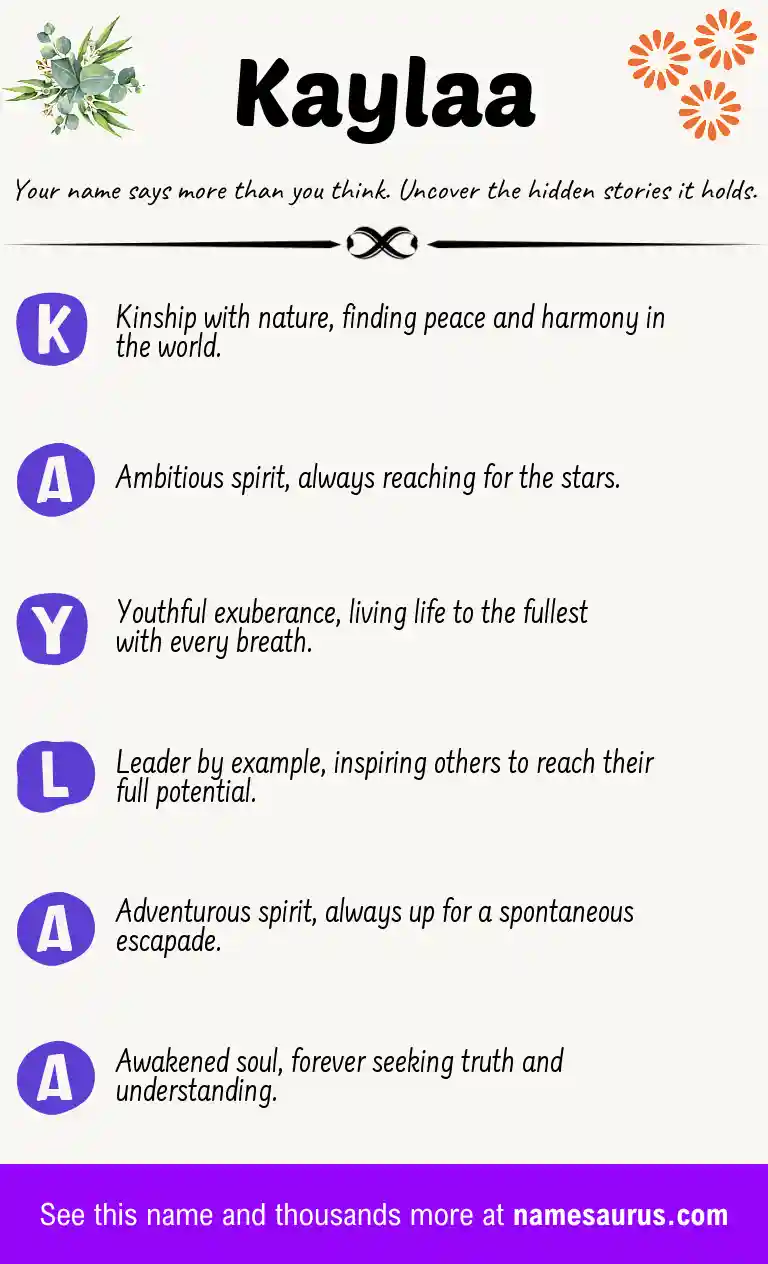 Acrostic poem about Kaylaa.