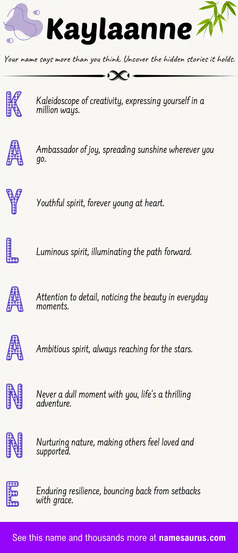 Acrostic poem about Kaylaanne.