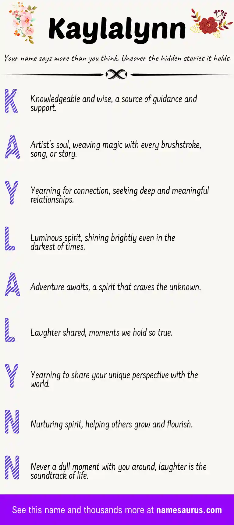 Acrostic poem about Kaylalynn.