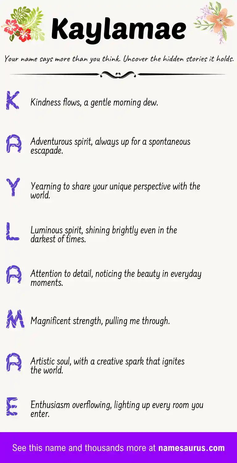 Acrostic poem about Kaylamae.