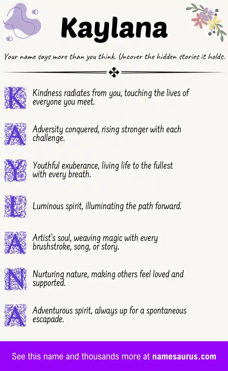 Acrostic poem about Kaylana.