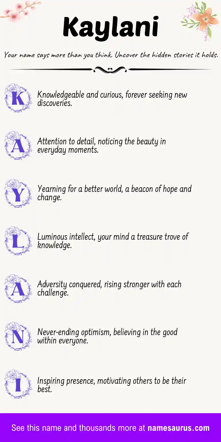 Acrostic poem about Kaylani.