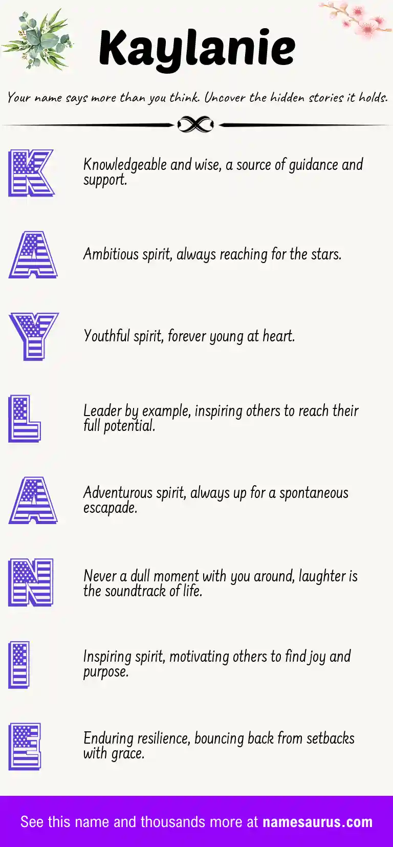 Acrostic poem about Kaylanie.