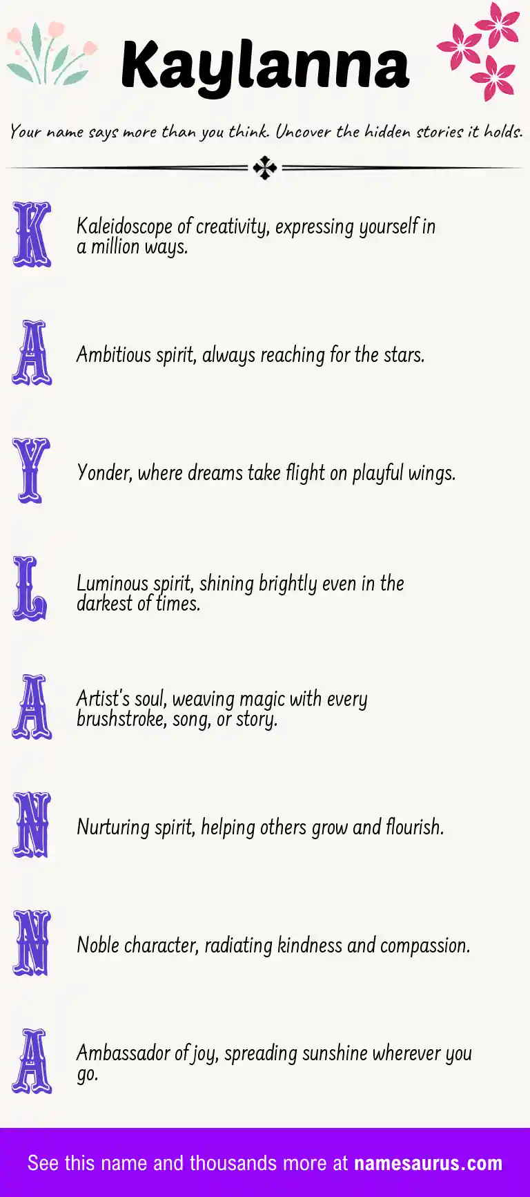 Acrostic poem about Kaylanna.
