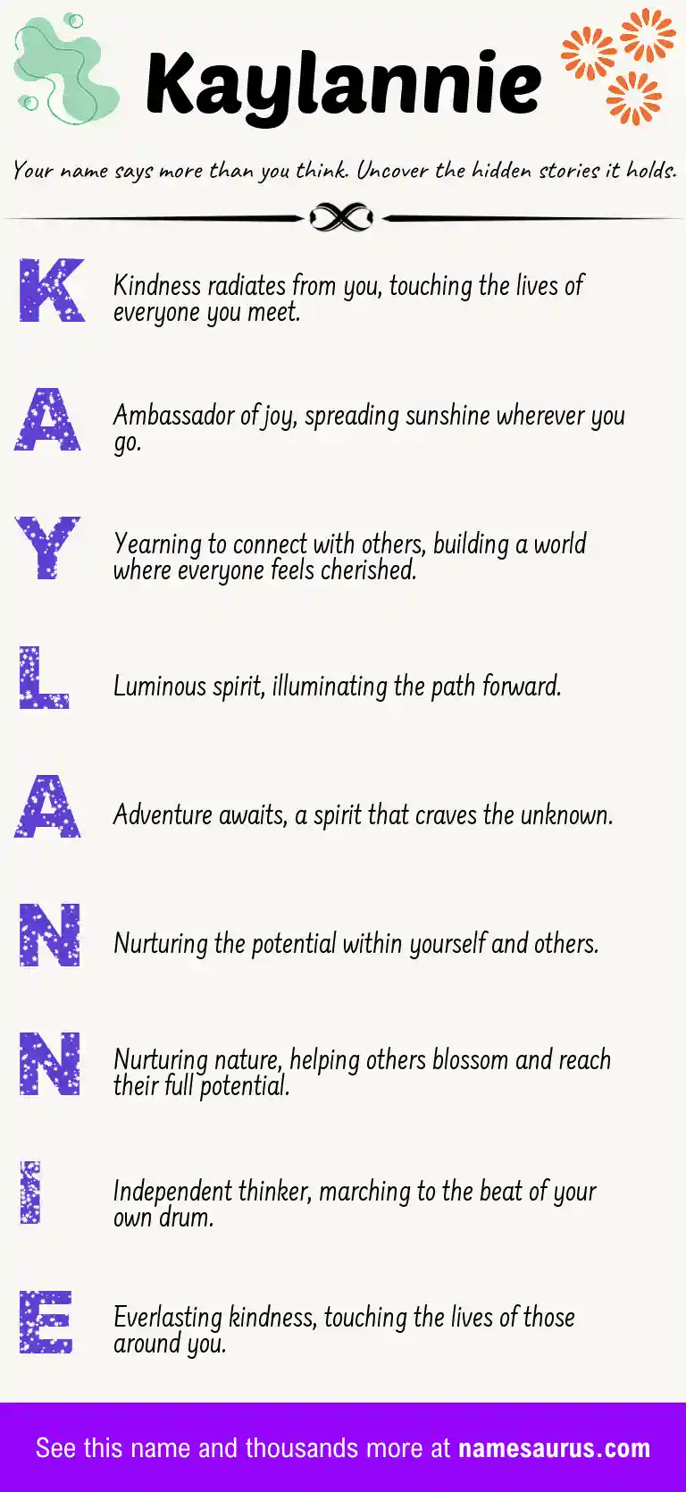 Acrostic poem about Kaylannie.