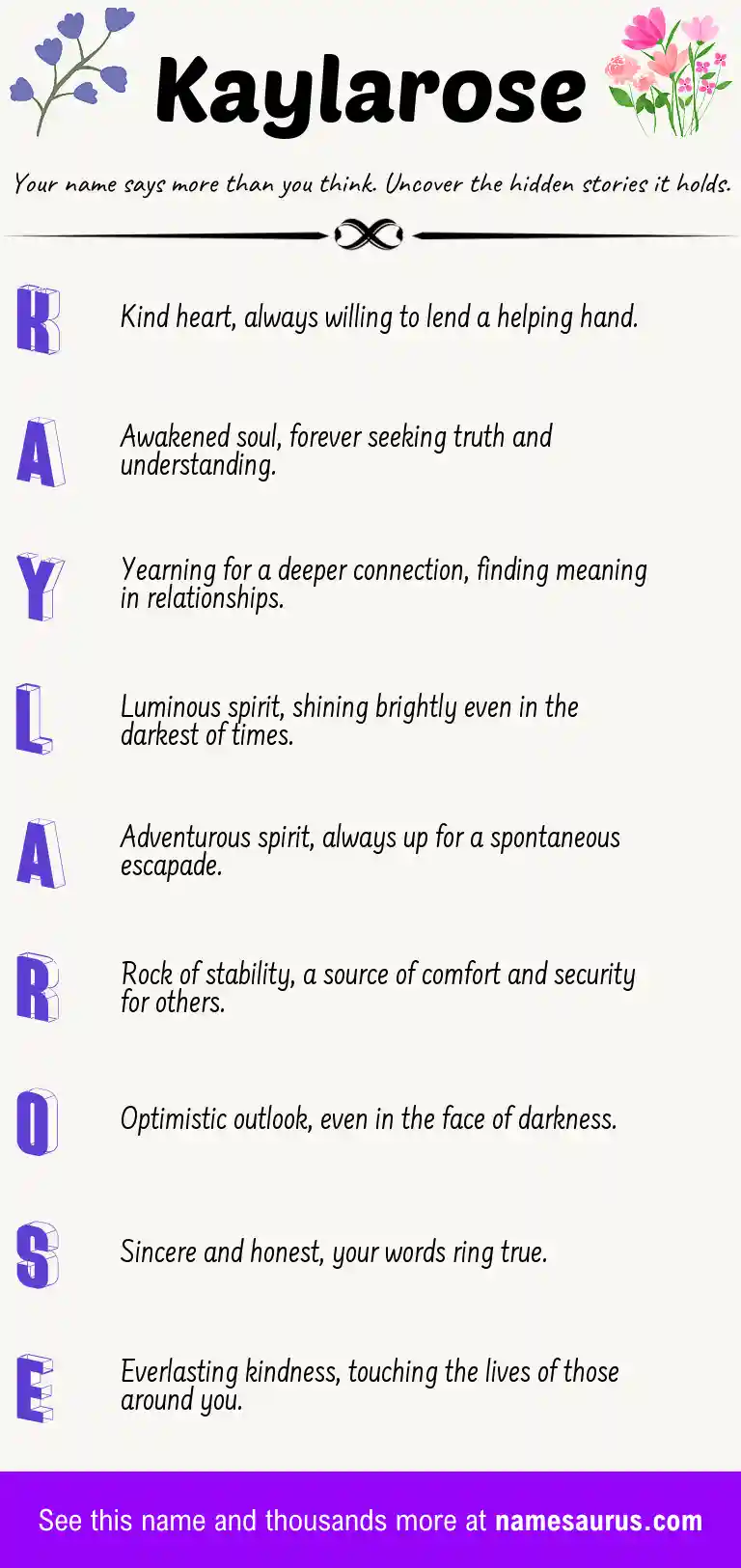 Acrostic poem about Kaylarose.