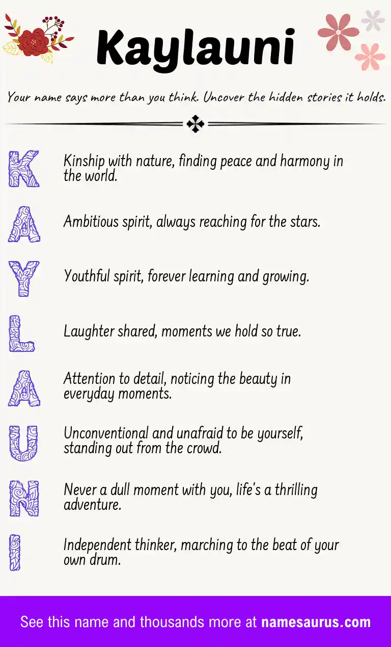 Acrostic poem about Kaylauni.