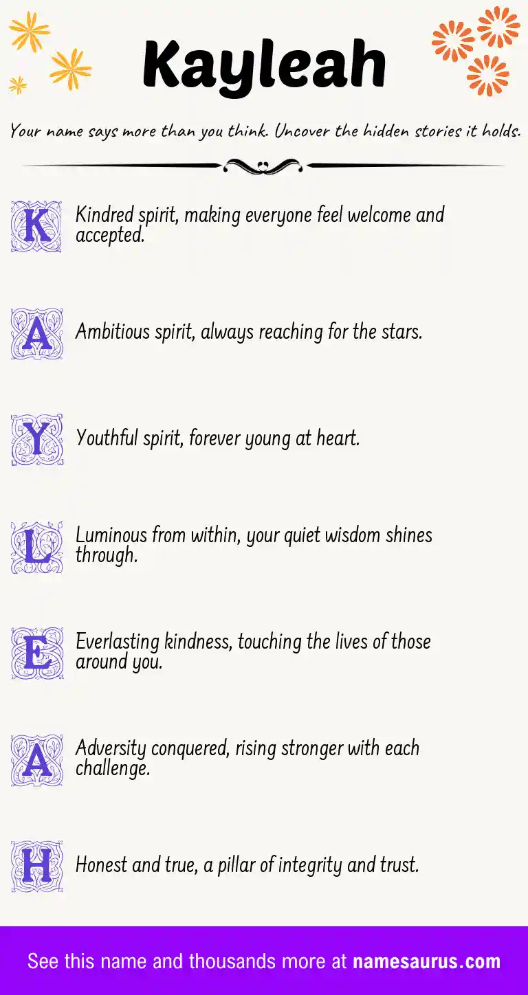 Acrostic poem about Kayleah.