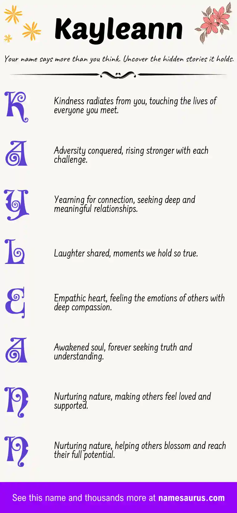Acrostic poem about Kayleann.