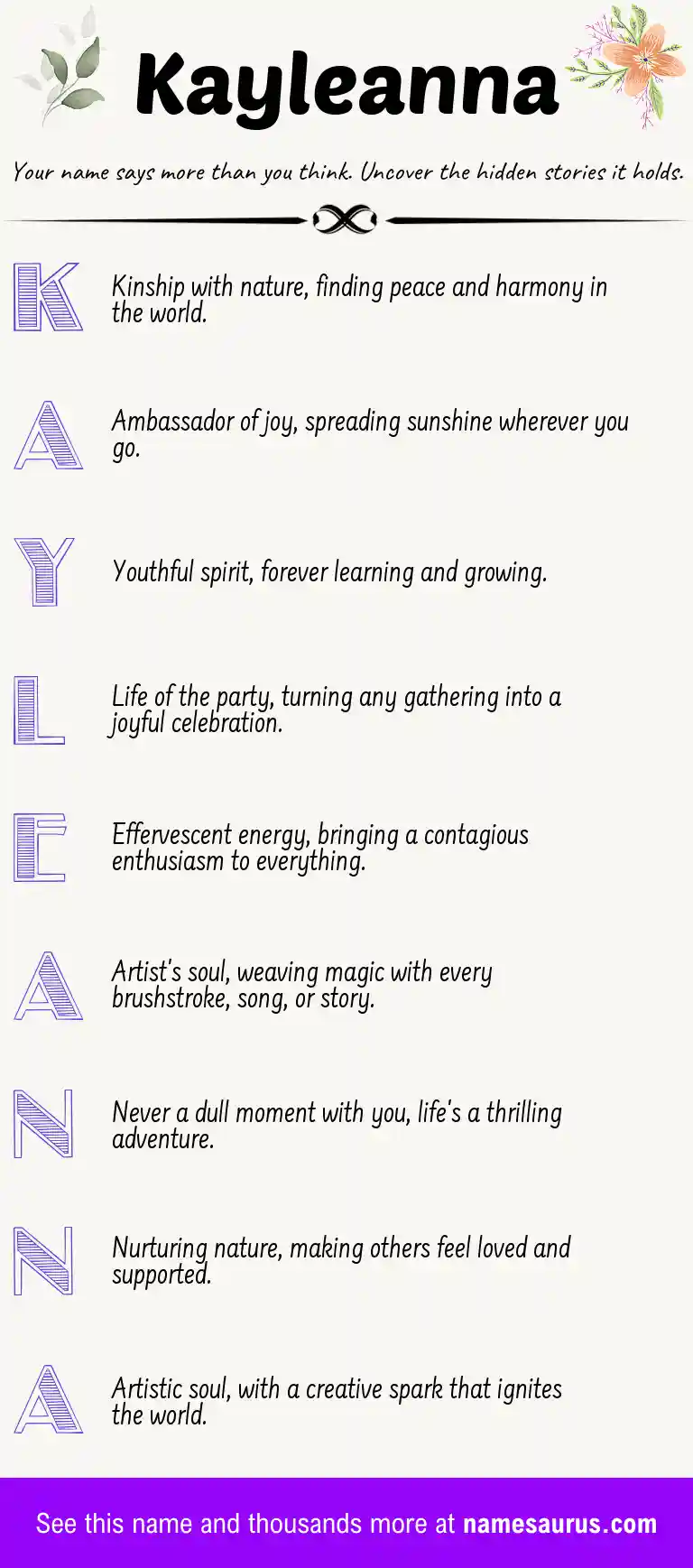 Acrostic poem about Kayleanna.