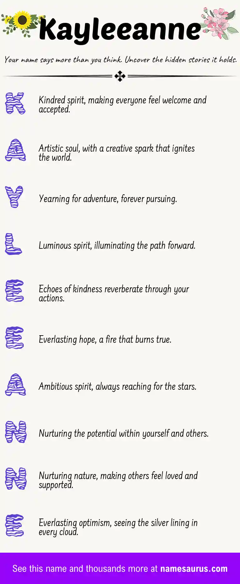 Acrostic poem about Kayleeanne.