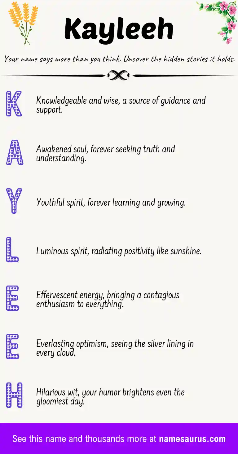 Acrostic poem about Kayleeh.