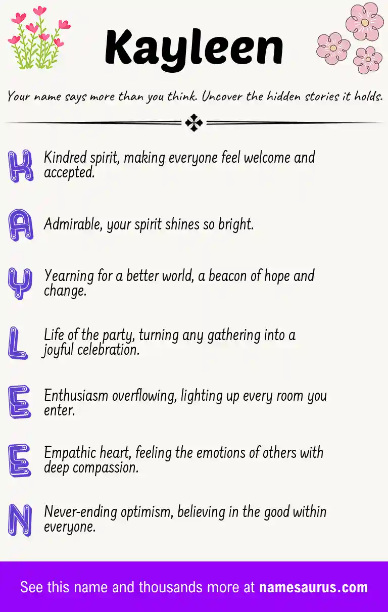 Acrostic poem about Kayleen.