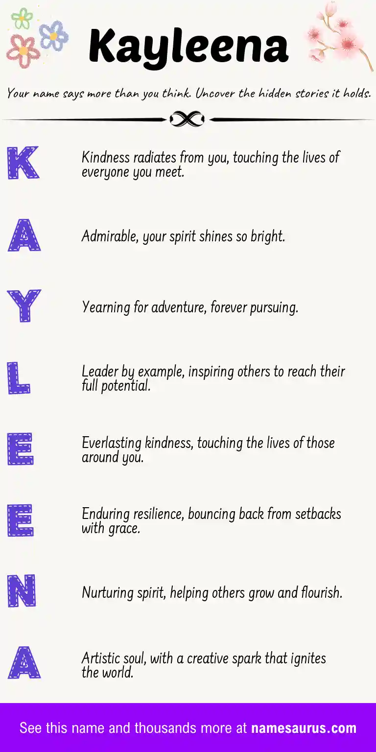Acrostic poem about Kayleena.