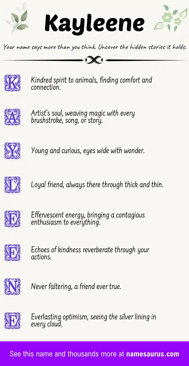 Acrostic poem about Kayleene.