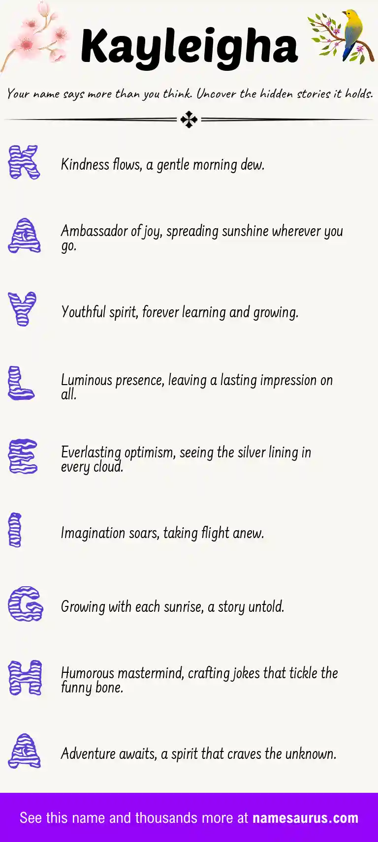 Acrostic poem about Kayleigha.