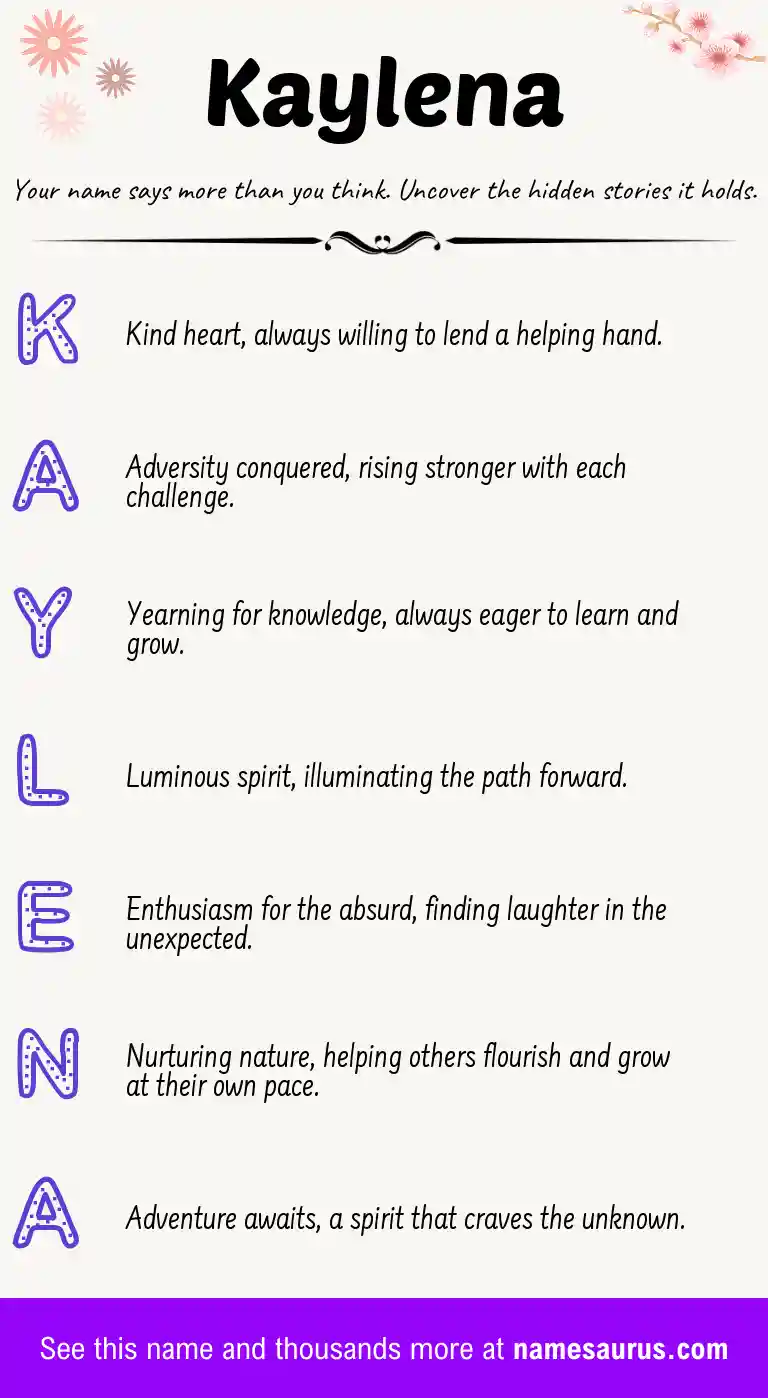 Acrostic poem about Kaylena.
