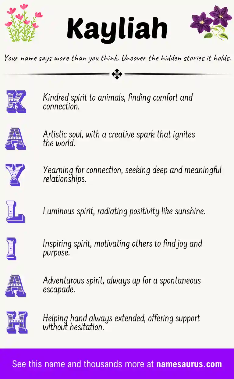 Acrostic poem about Kayliah.