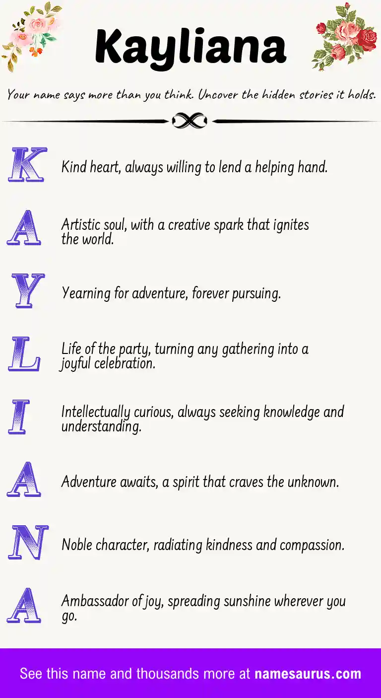 Acrostic poem about Kayliana.