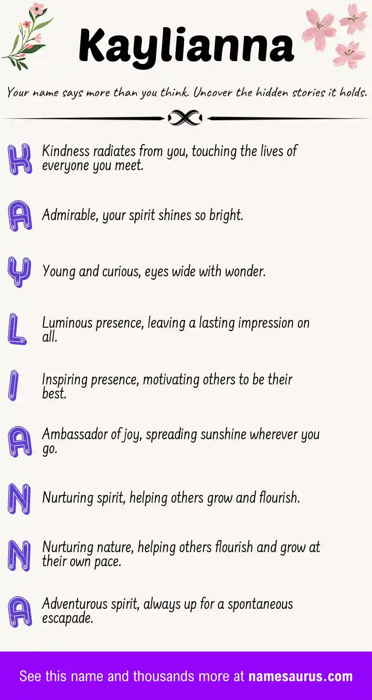 Acrostic poem about Kaylianna.