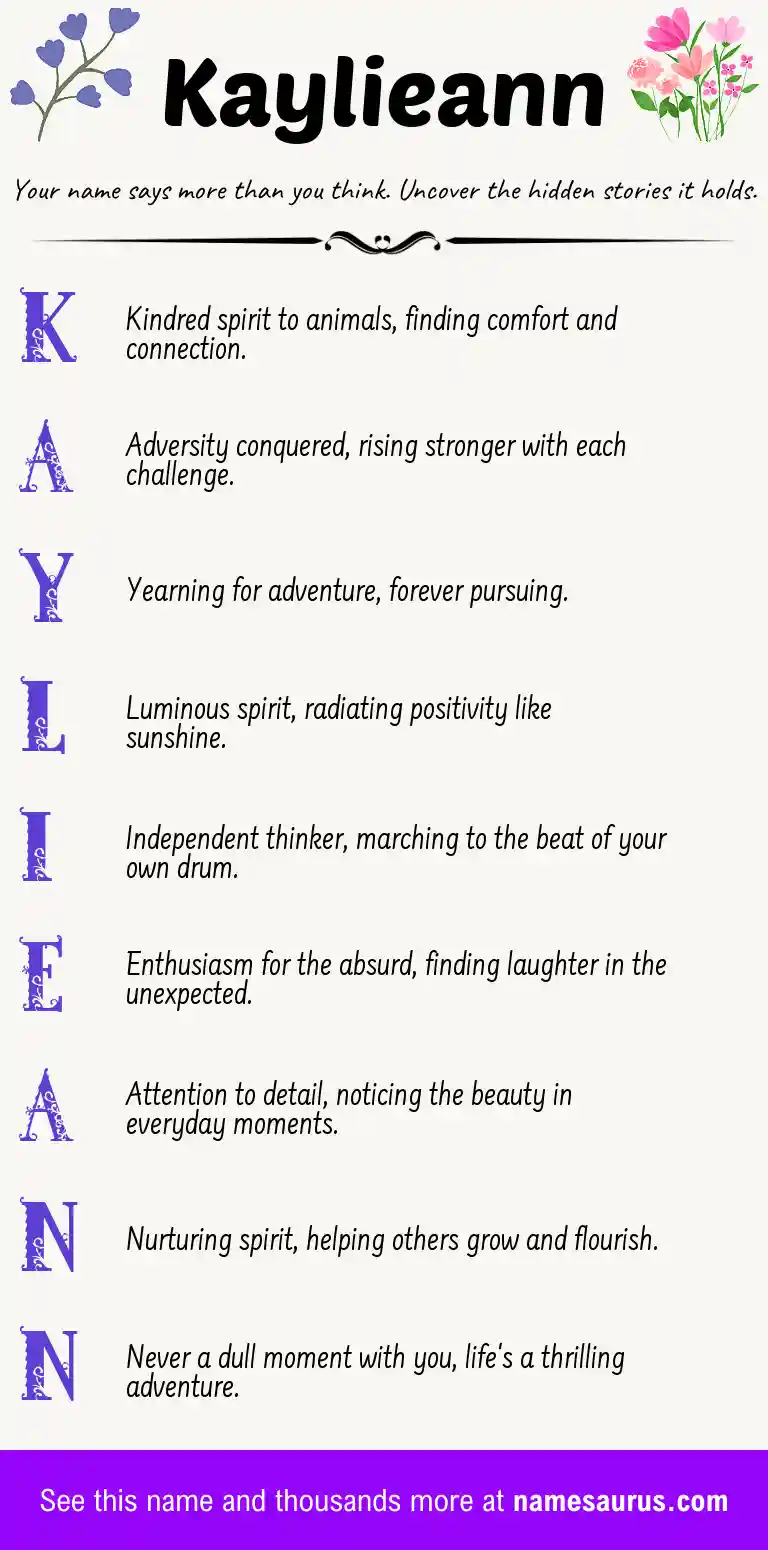 Acrostic poem about Kaylieann.
