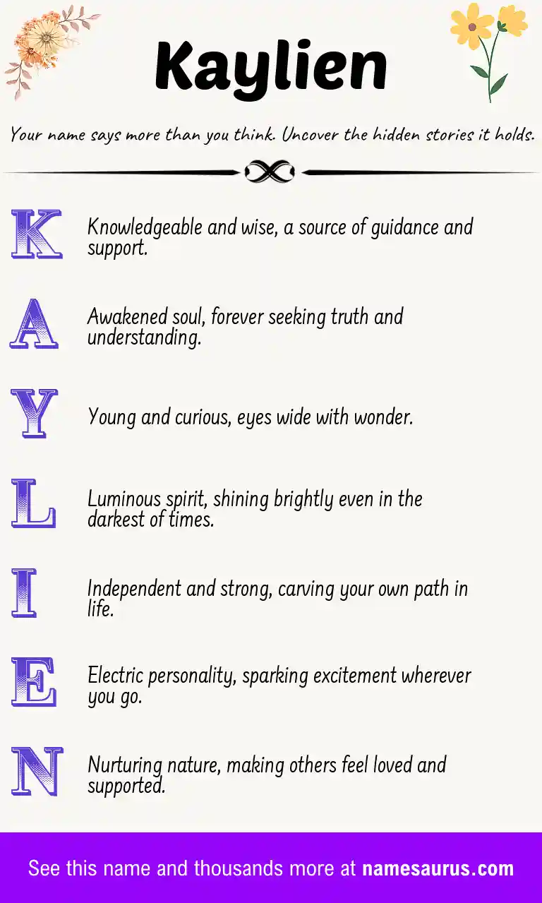 Acrostic poem about Kaylien.