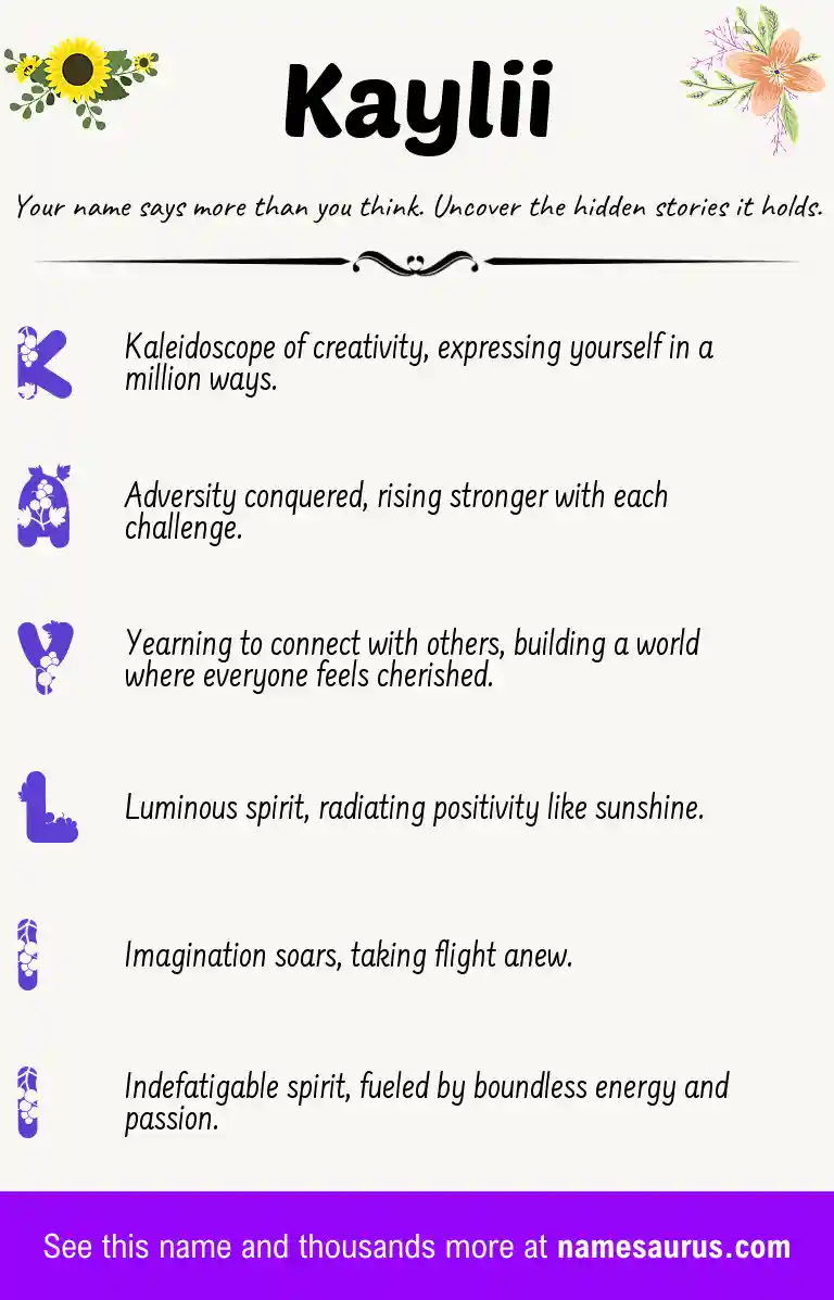 Acrostic poem about Kaylii.