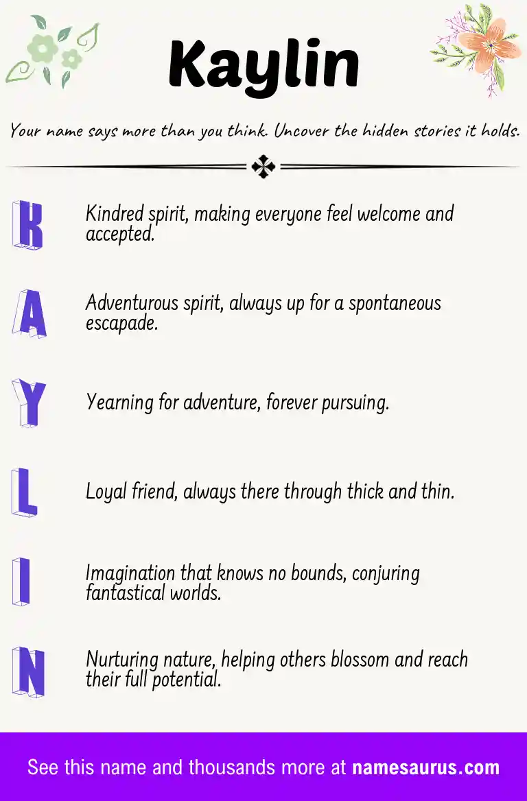 Acrostic poem about Kaylin.