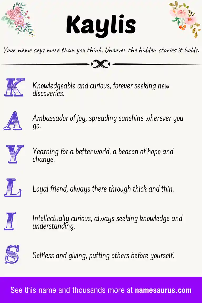 Acrostic poem about Kaylis.