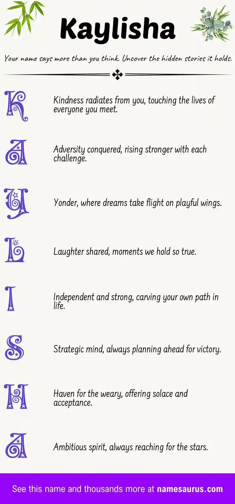 Acrostic poem about Kaylisha.