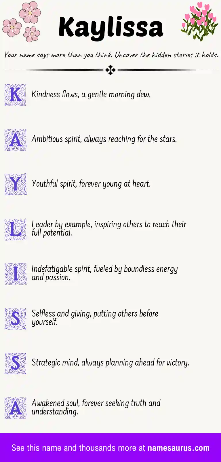 Acrostic poem about Kaylissa.
