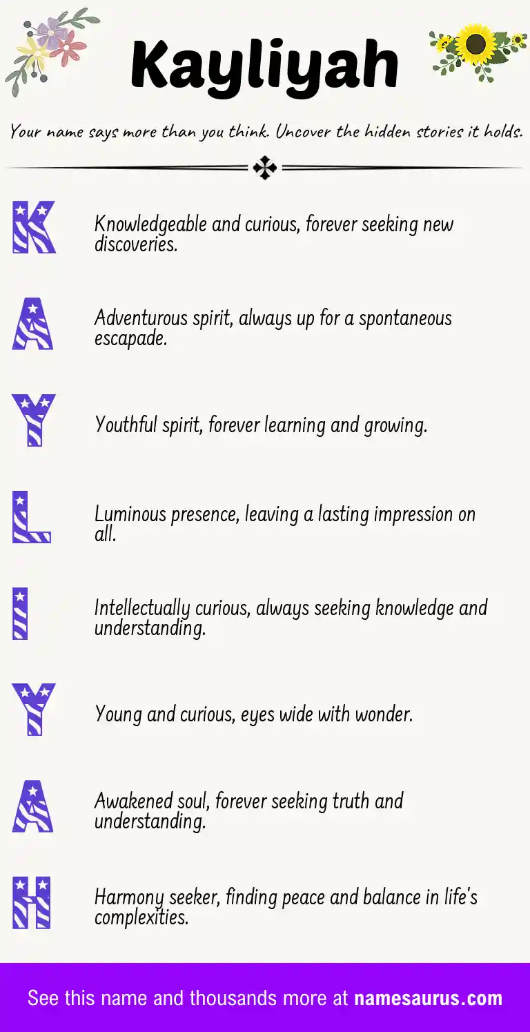 Acrostic poem about Kayliyah.
