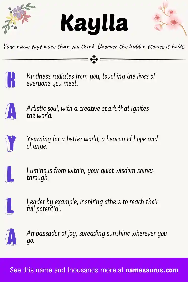 Acrostic poem about Kaylla.
