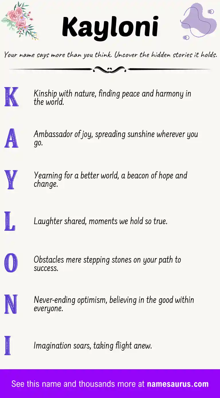 Acrostic poem about Kayloni.