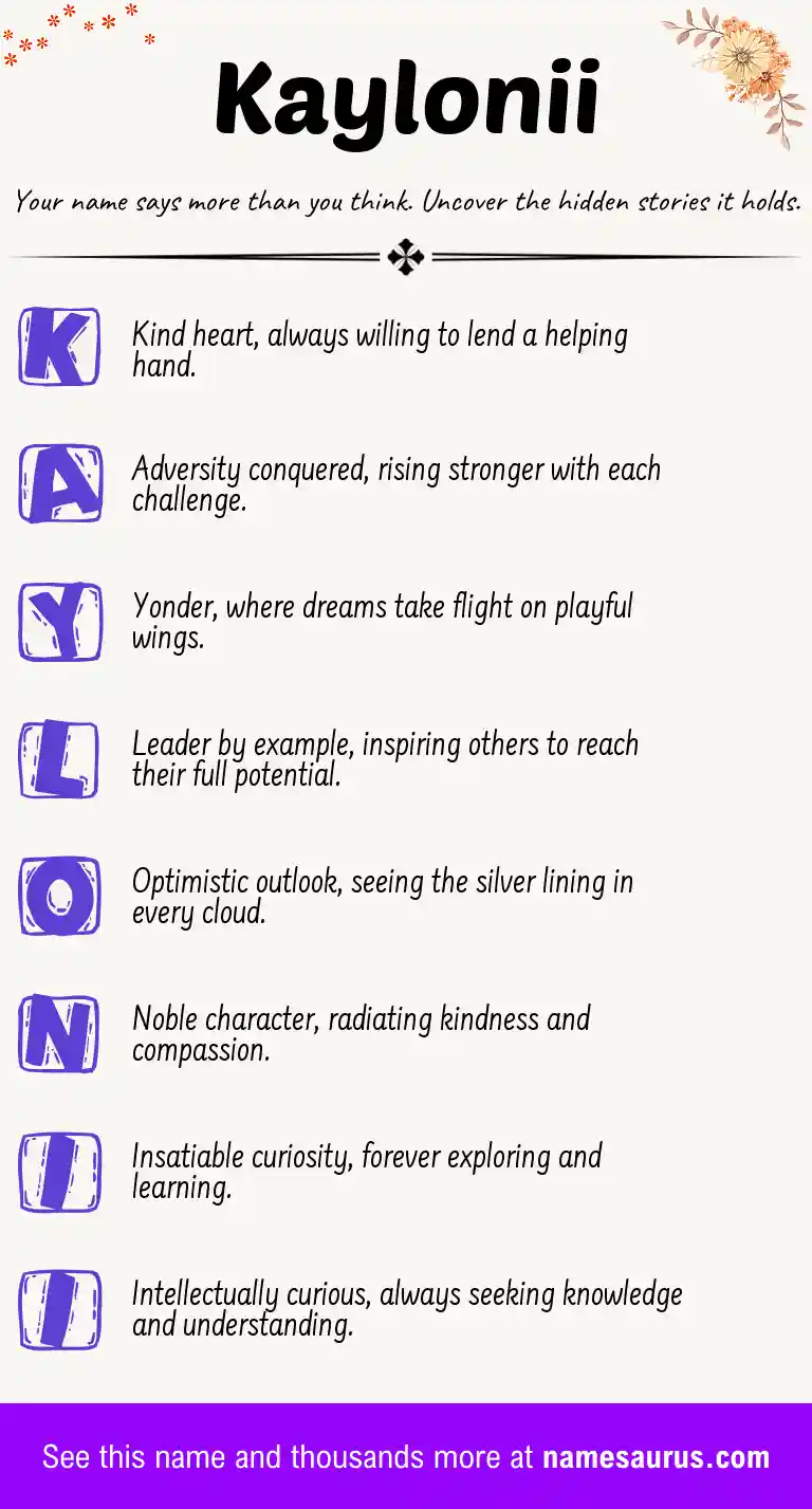 Acrostic poem about Kaylonii.
