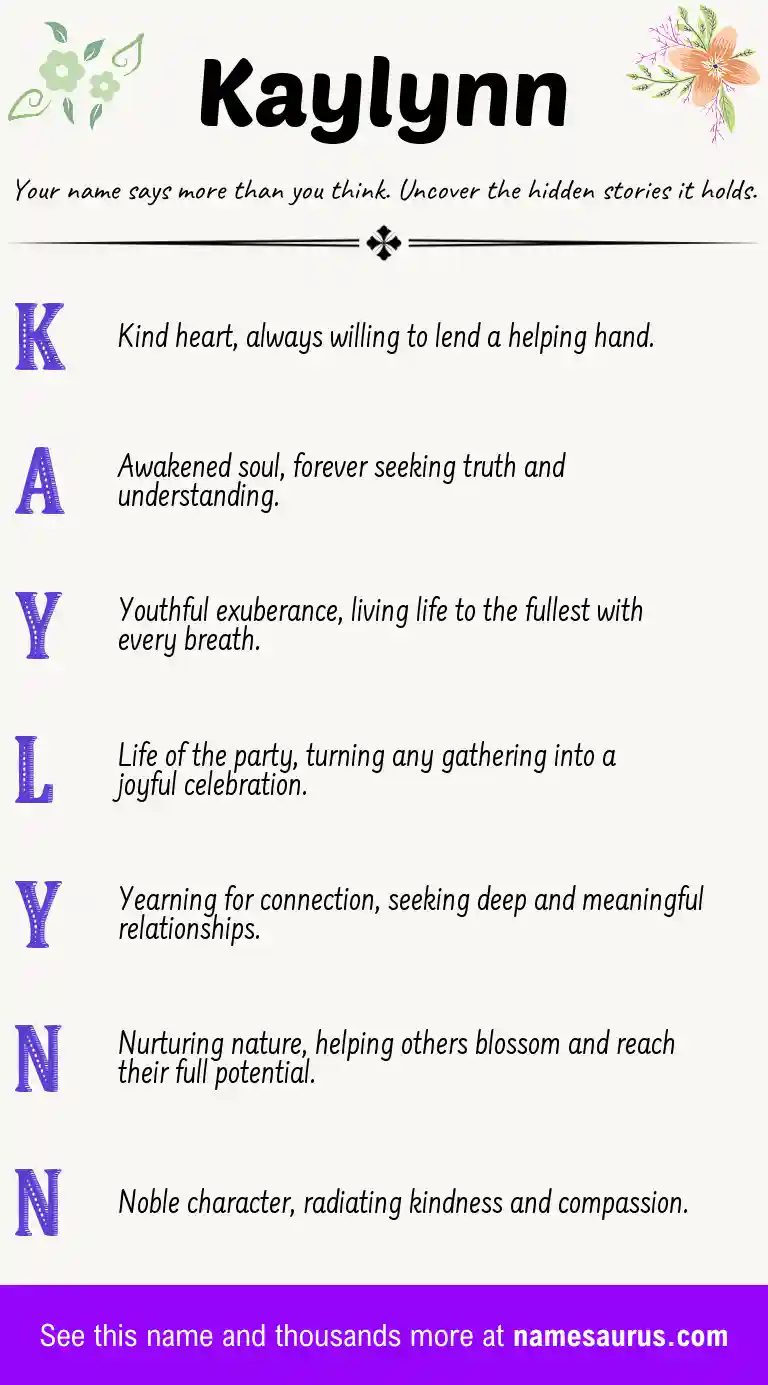 Acrostic poem about Kaylynn.