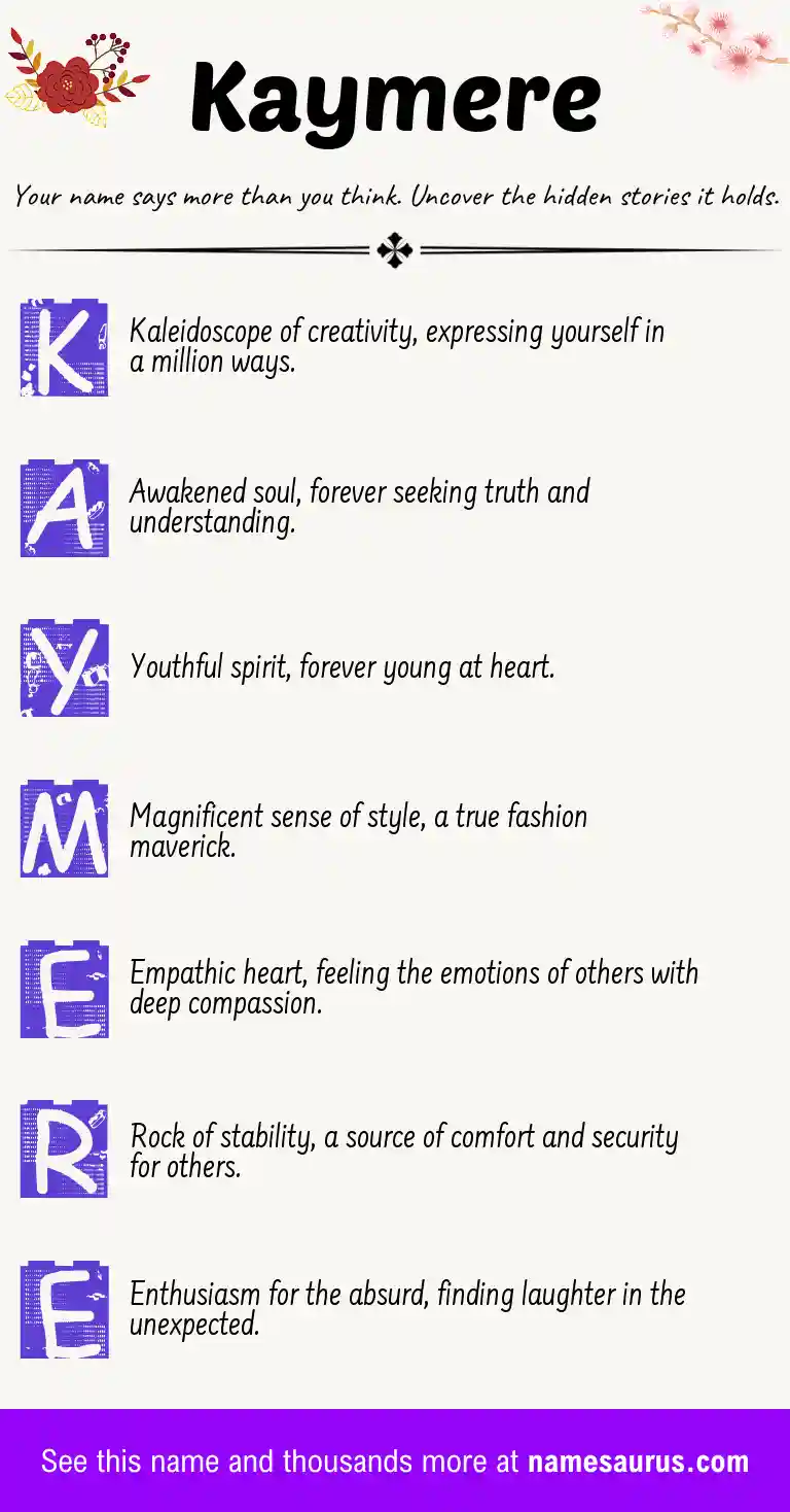 Acrostic poem about Kaymere.