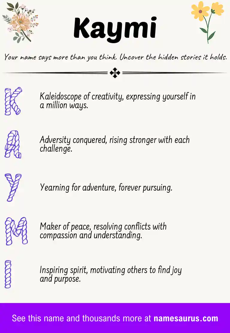 Acrostic poem about Kaymi.