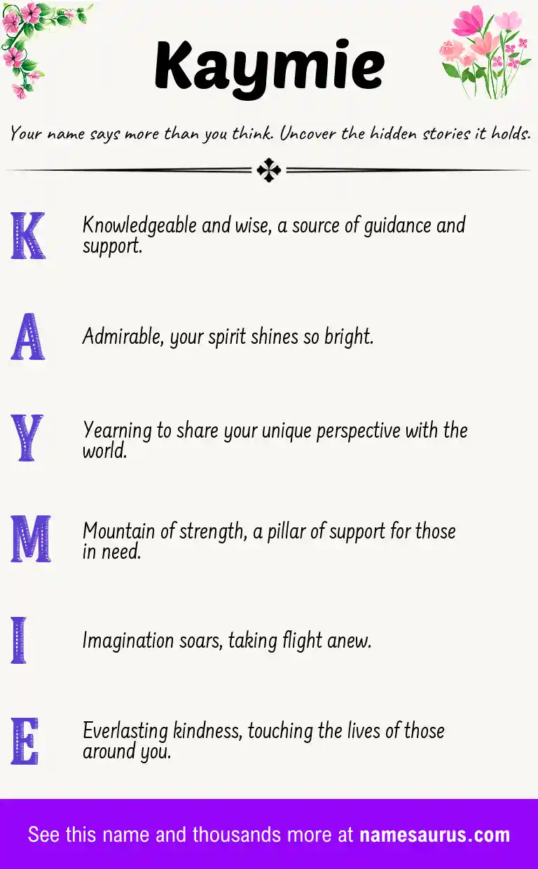 Acrostic poem about Kaymie.