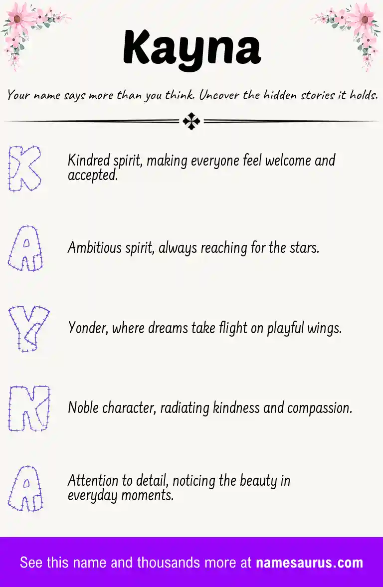 Acrostic poem about Kayna.