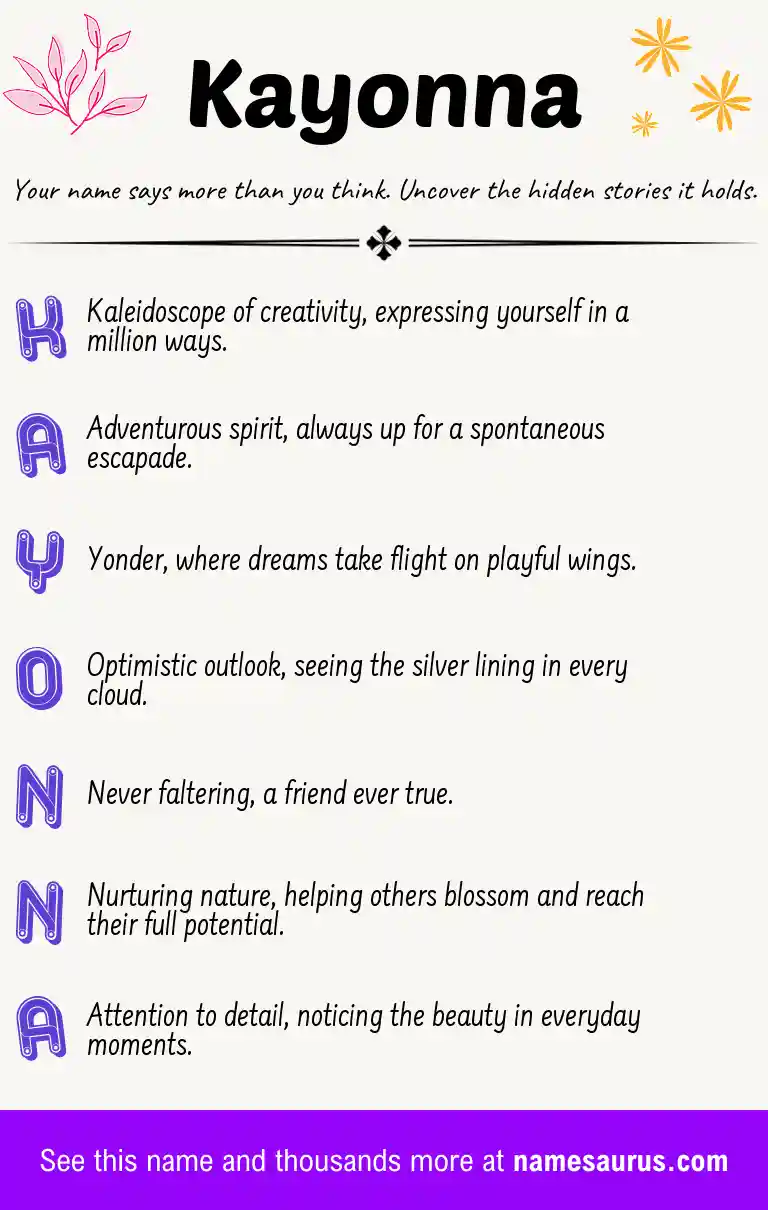 Acrostic poem about Kayonna.