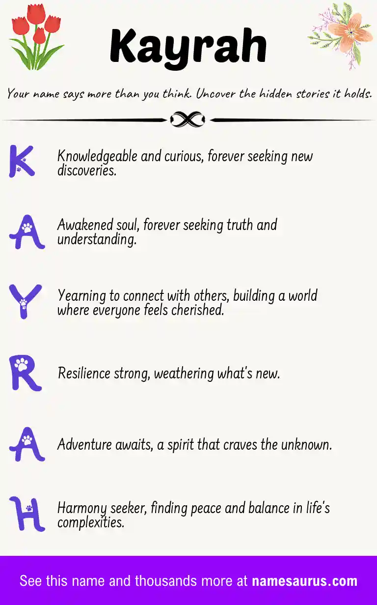 Acrostic poem about Kayrah.
