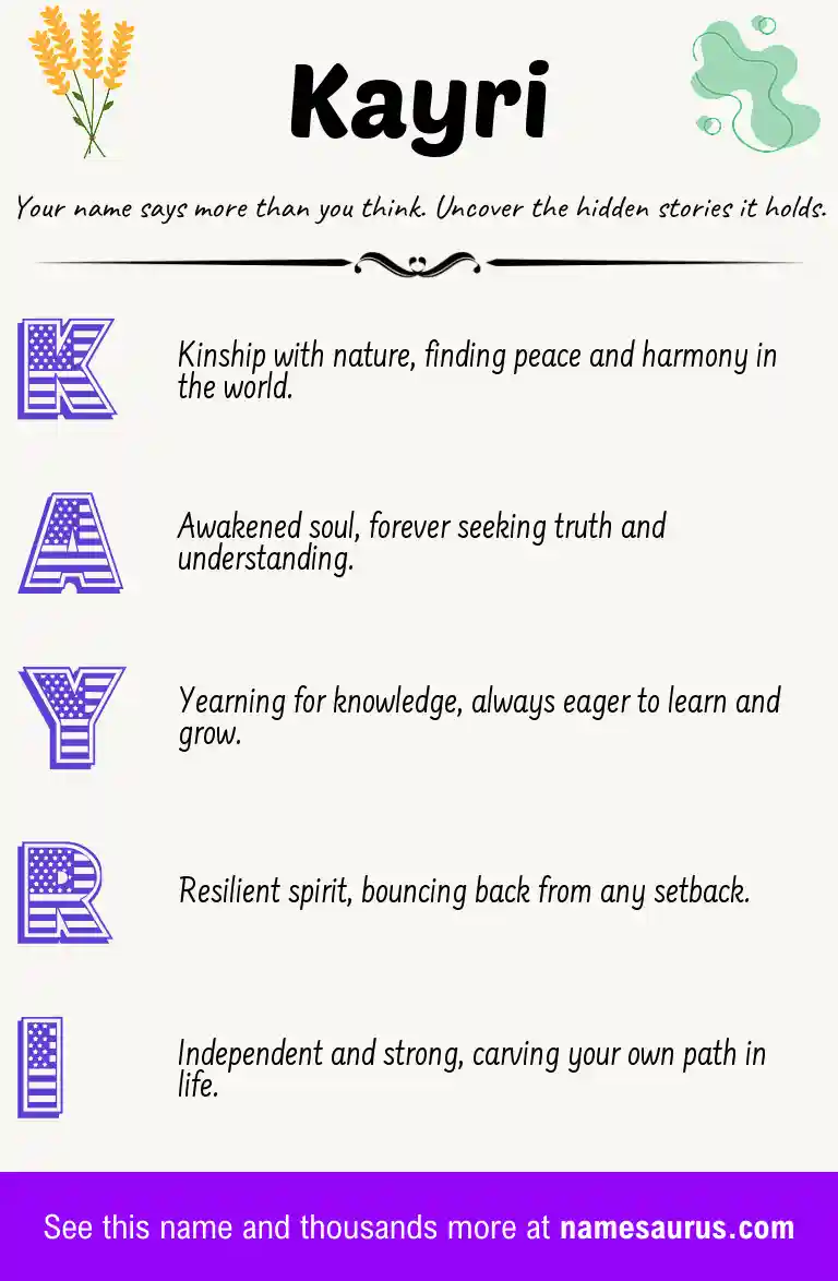 Acrostic poem about Kayri.