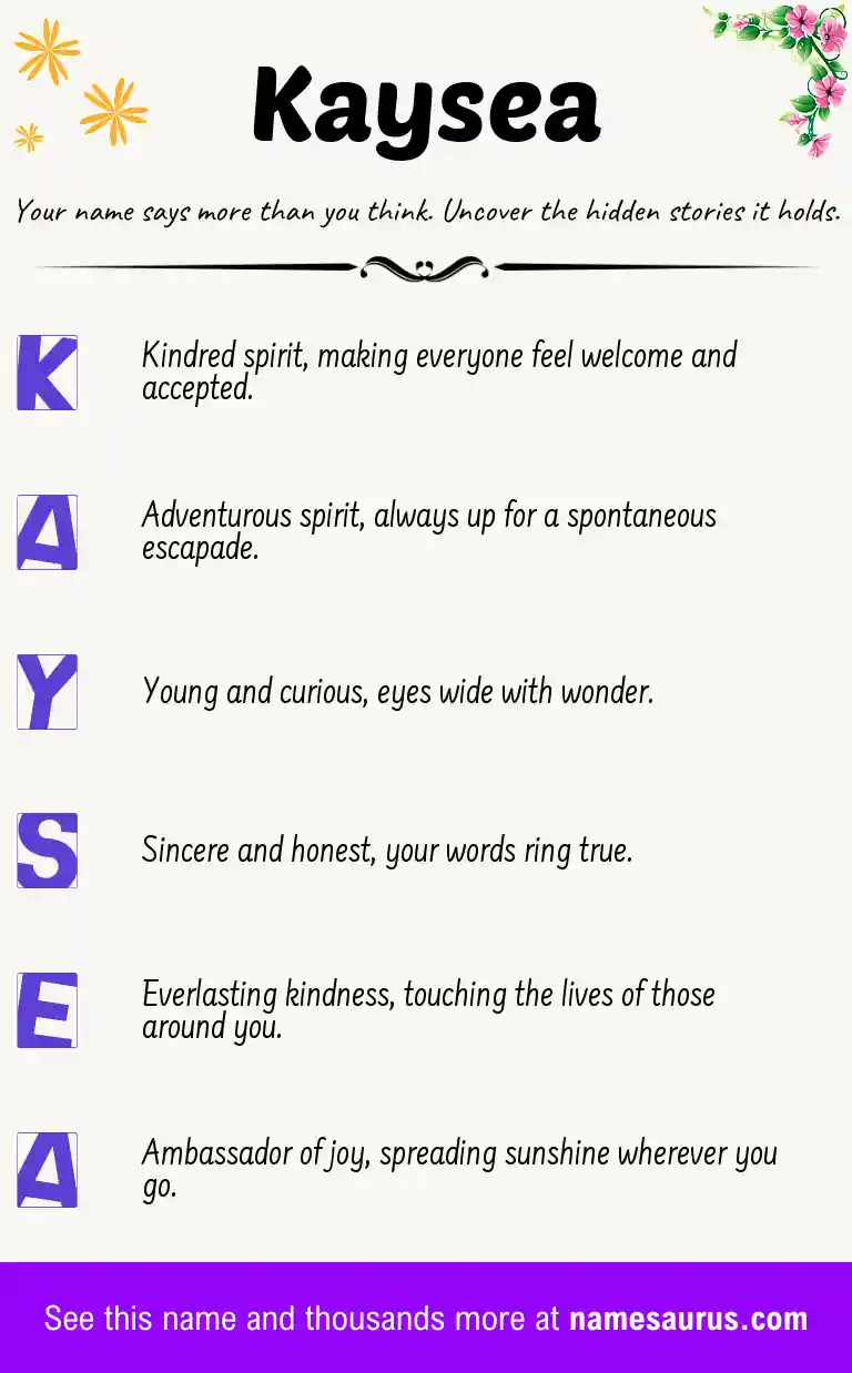 Acrostic poem about Kaysea.