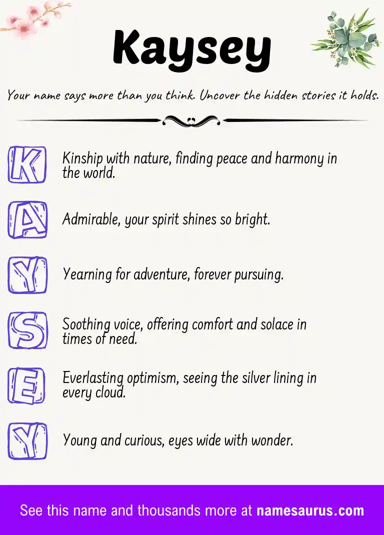 Acrostic poem about Kaysey.