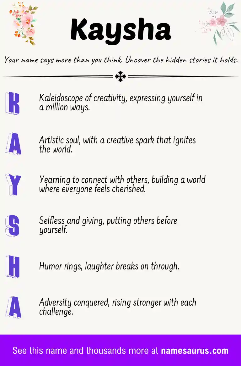 Acrostic poem about Kaysha.