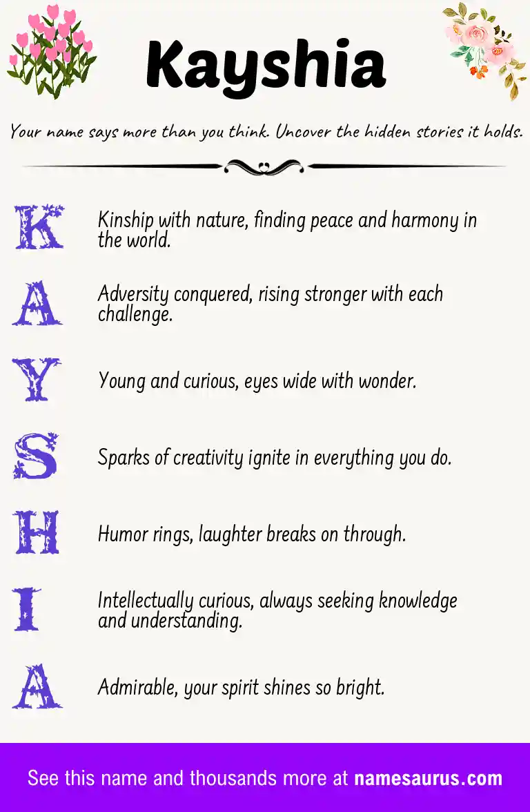 Acrostic poem about Kayshia.