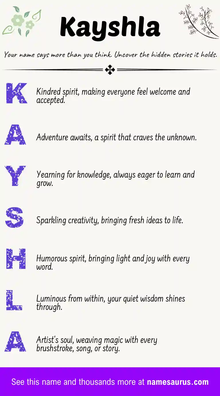 Acrostic poem about Kayshla.