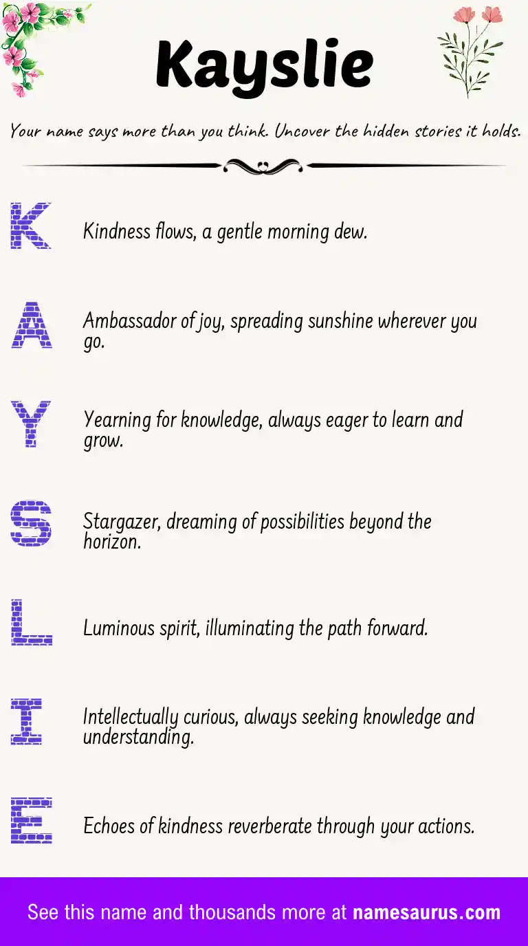 Acrostic poem about Kayslie.